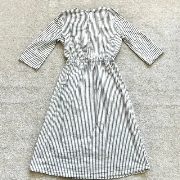 SOLIKA PINSTRIPED DRESS WITH POCKETS SIZE XS MINIMALIST CONTEMPORARY CHIC - Picture 2 of 11